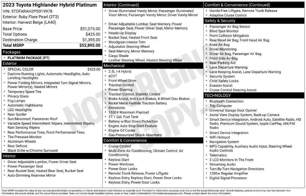 Used 2023 Toyota Highlander Platinum FWD image 10