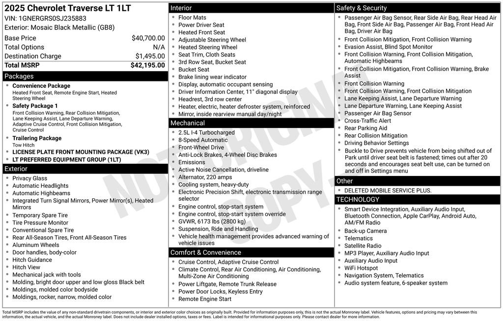Used 2025 Chevrolet Traverse LT FWD image 38