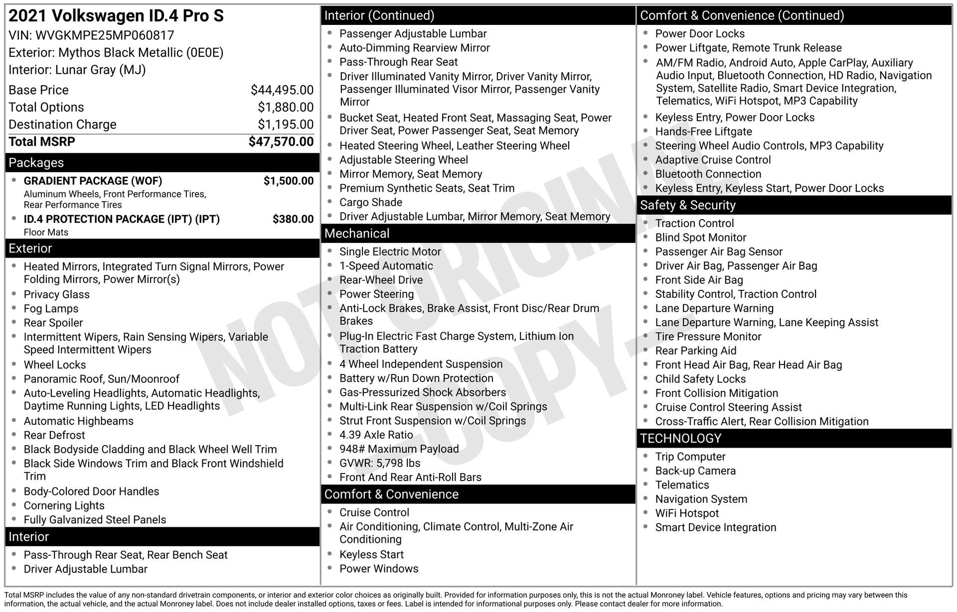 Used 2021 Volkswagen ID.4 Pro S w/ Gradient Package RWD image 1