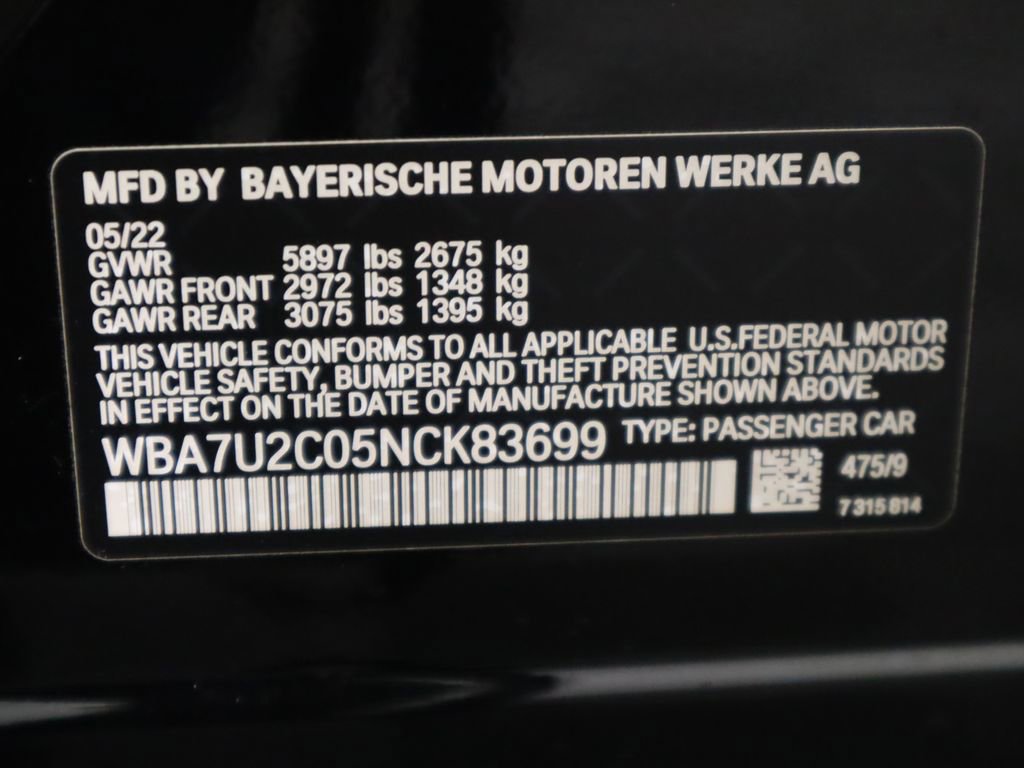Certified 2022 BMW 750i xDrive w/ Luxury Rear Seating Package image 36