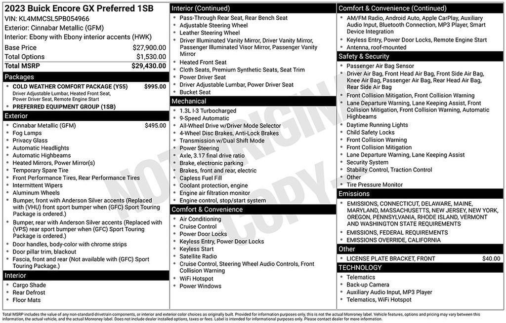 Used 2023 Buick Encore GX Preferred w/ Cold Weather Comfort Package