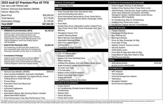 Certified 2023 Audi Q7 2.0T Premium Plus w/ Premium Plus Package AWD/4WD image 55