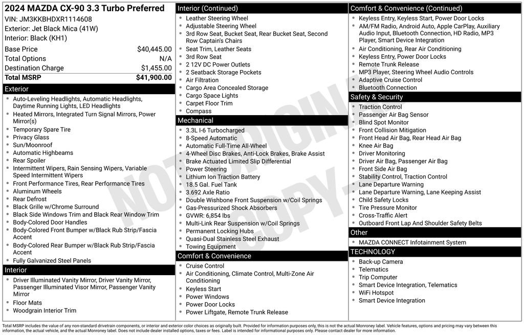 Certified 2024 MAZDA CX-90 3.3 Turbo w/ Preferred Package image 41