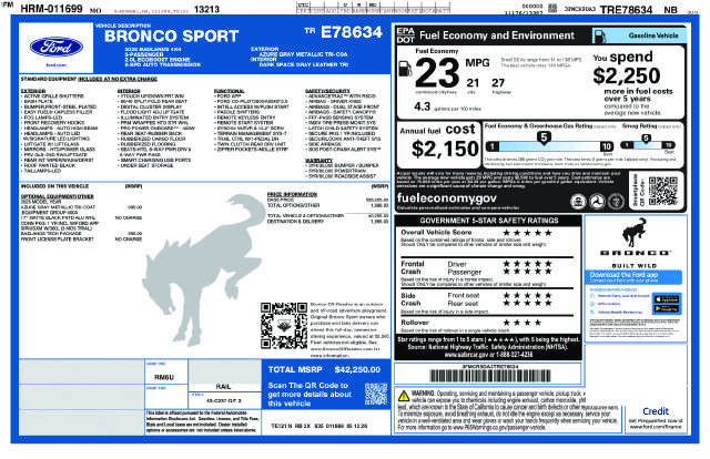New 2026 Ford Bronco Sport Badlands w/ Badlands Tech Package AWD/4WD image 4