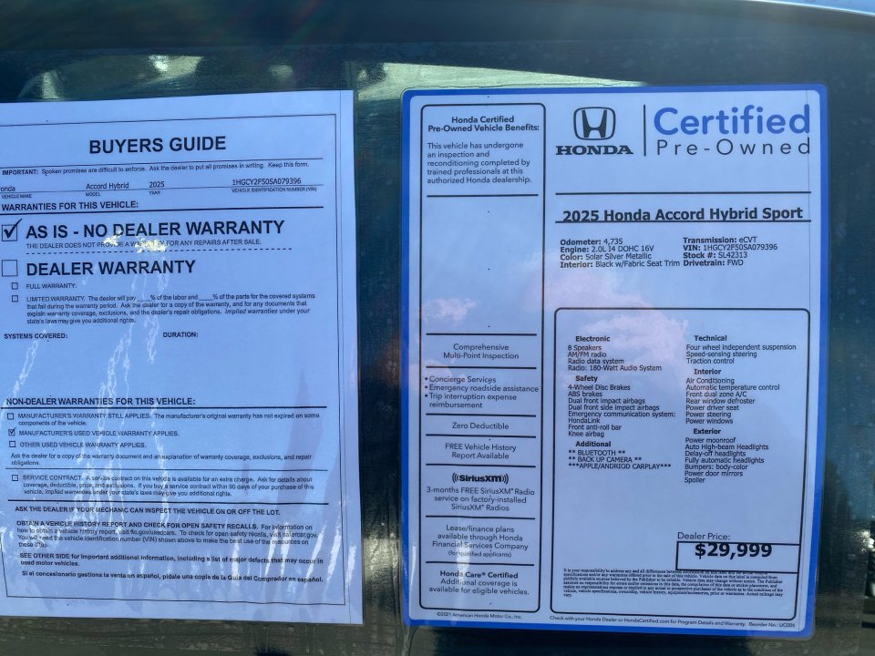 Certified 2025 Honda Accord Sport image 36
