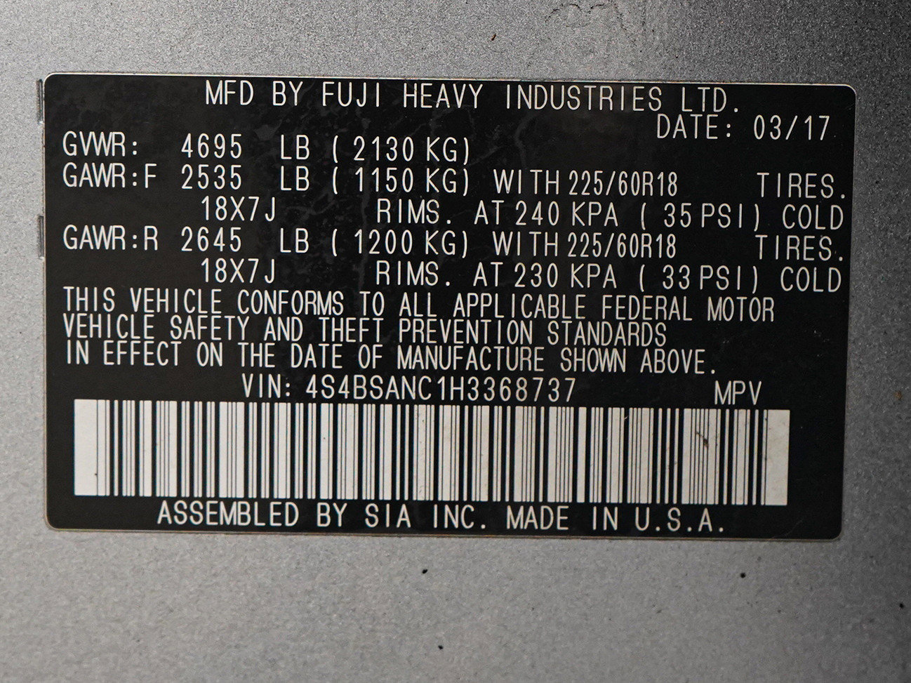 Used 2017 Subaru Outback 2.5i Limited image 32