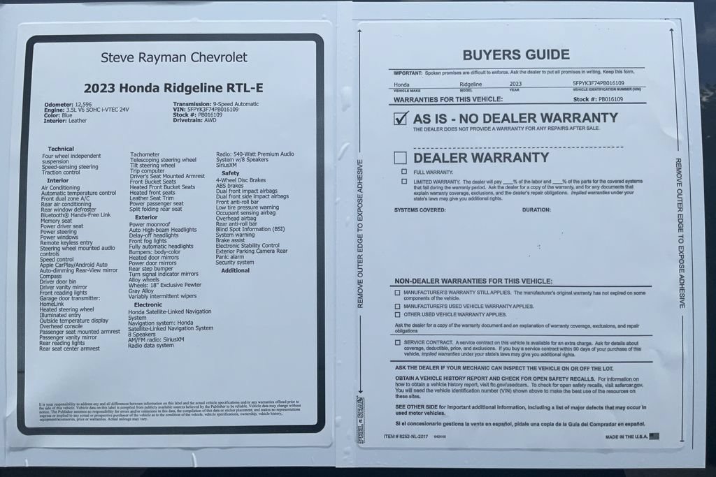 Used 2023 Honda Ridgeline RTL-E image 26