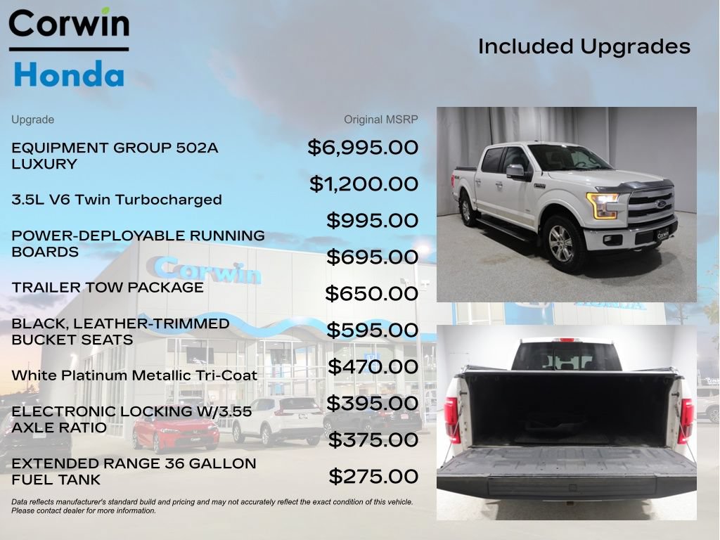 Used 2015 Ford F150 Lariat w/ Equipment Group 502A Luxury AWD/4WD image 4