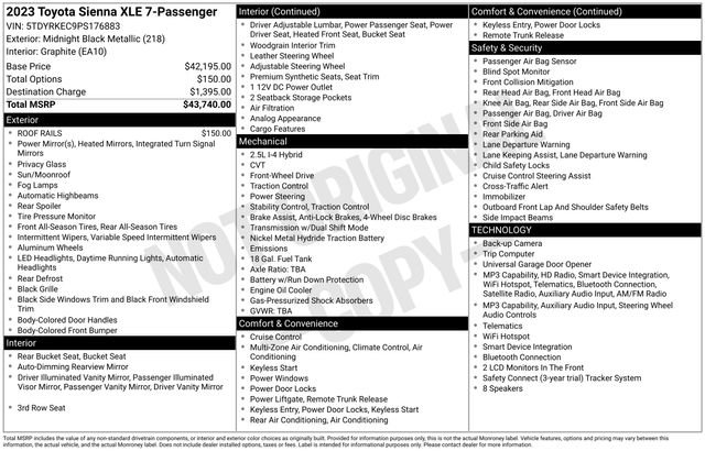 Used 2023 Toyota Sienna XLE FWD image 35