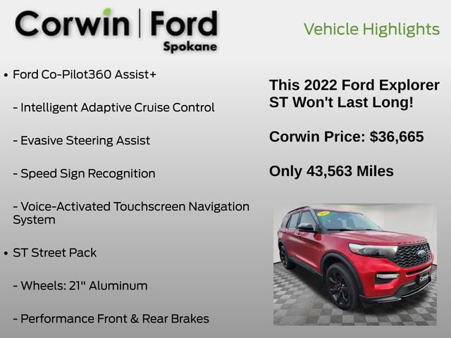 Certified 2022 Ford Explorer ST w/ Equipment Group 401A image 13