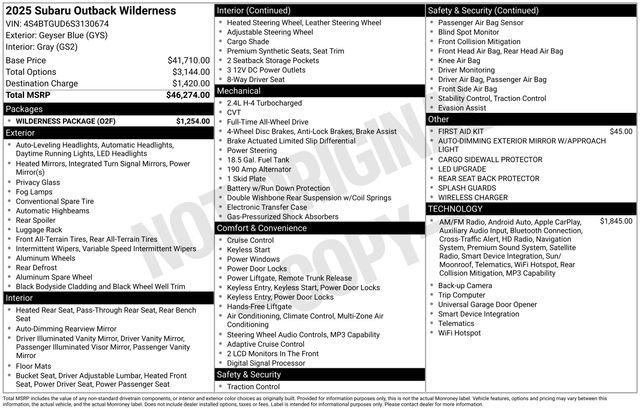 Used 2025 Subaru Outback Wilderness w/ Wilderness Package AWD/4WD image 5
