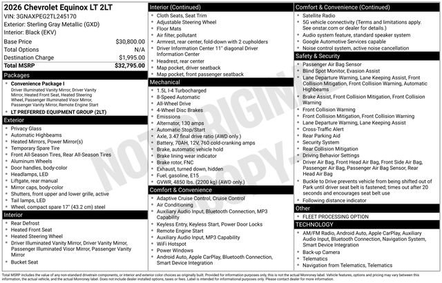 Certified 2026 Chevrolet Equinox LT AWD/4WD image 6