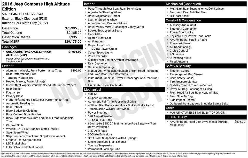 Used 2016 Jeep Compass High Altitude image 26