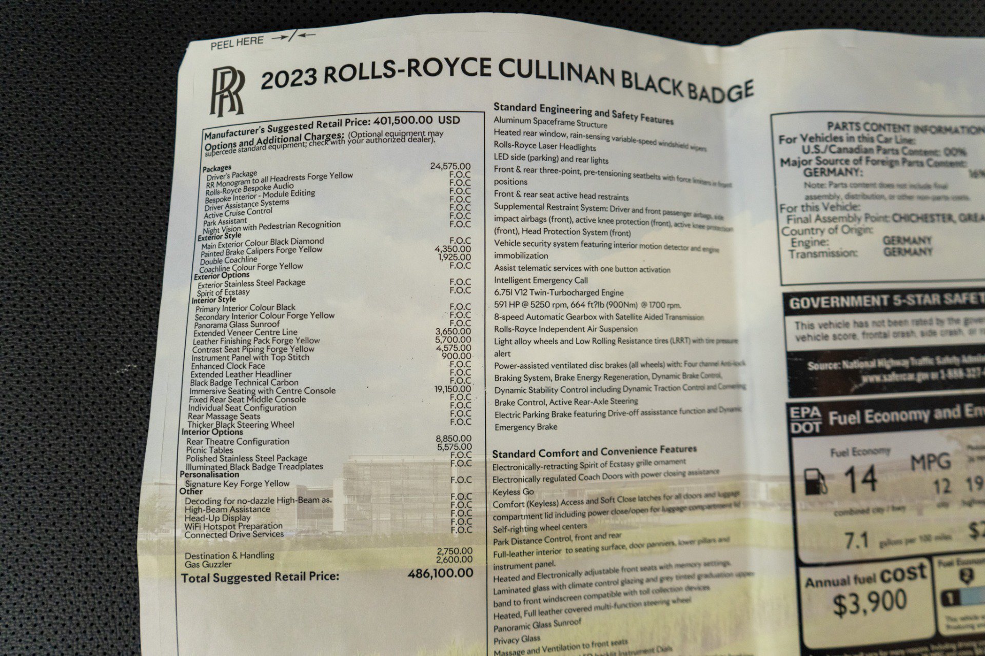 Used 2023 Rolls-Royce Cullinan Black Badge w/ Driver's Package AWD/4WD image 21