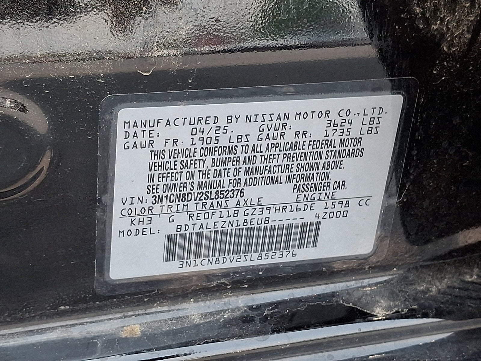 Certified 2025 Nissan Versa S w/ Trunk Package FWD image 27