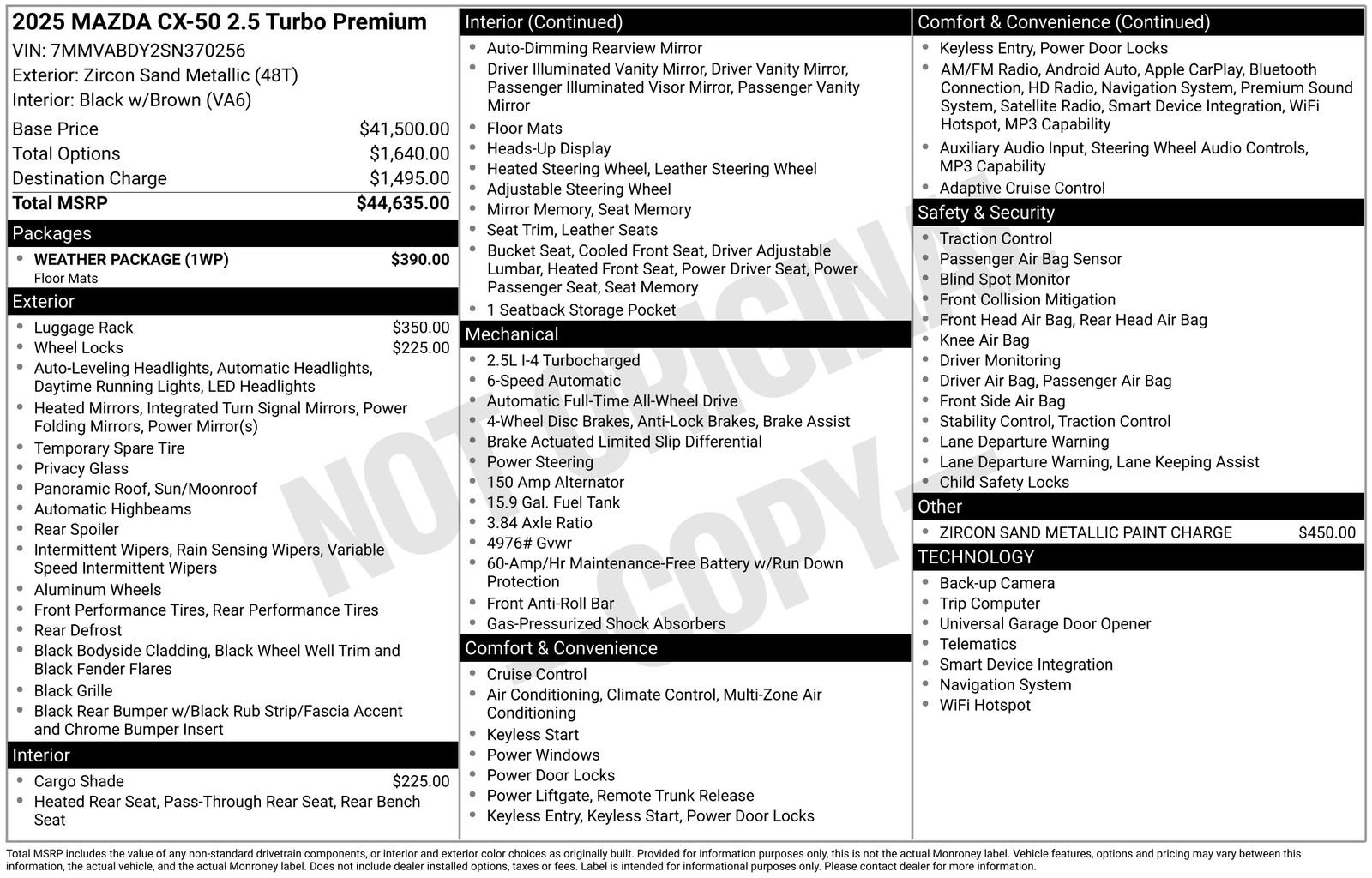 Certified 2025 MAZDA CX-50 AWD 2.5 Turbo w/ Weather Package image 43