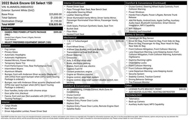 Used 2022 Buick Encore GX Select image 37