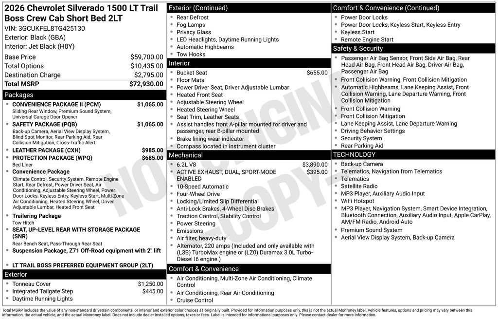 New 2026 Chevrolet Silverado 1500 LT Trail Boss w/ Safety Package AWD/4WD image 5