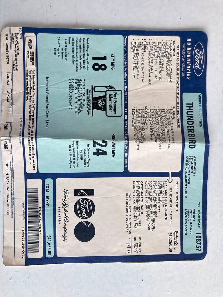 Used 2003 Ford Thunderbird image 80