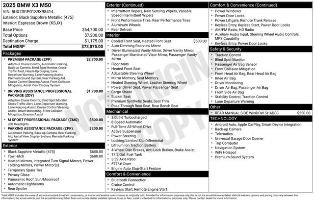 Used 2025 BMW X3 M50 w/ Premium Package image 2