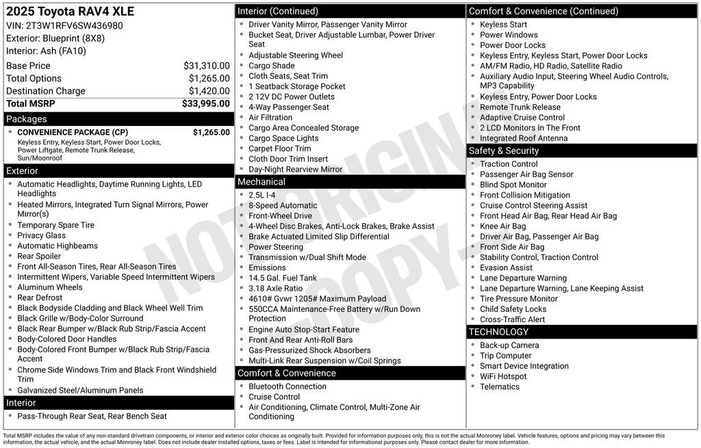 Used 2025 Toyota RAV4 XLE w/ Convenience Package FWD image 31