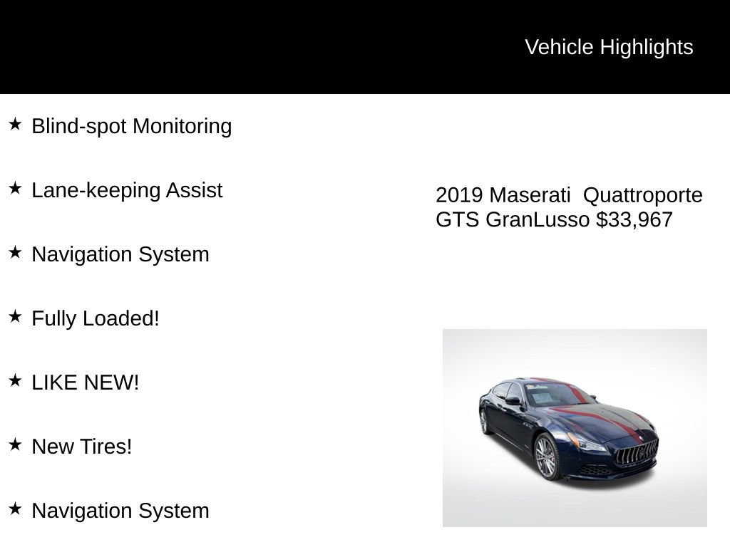 Used 2019 Maserati Quattroporte GTS GranLusso image 4