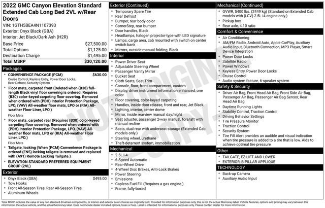 Used 2022 GMC Canyon Elevation Standard w/ Convenience Package image 2