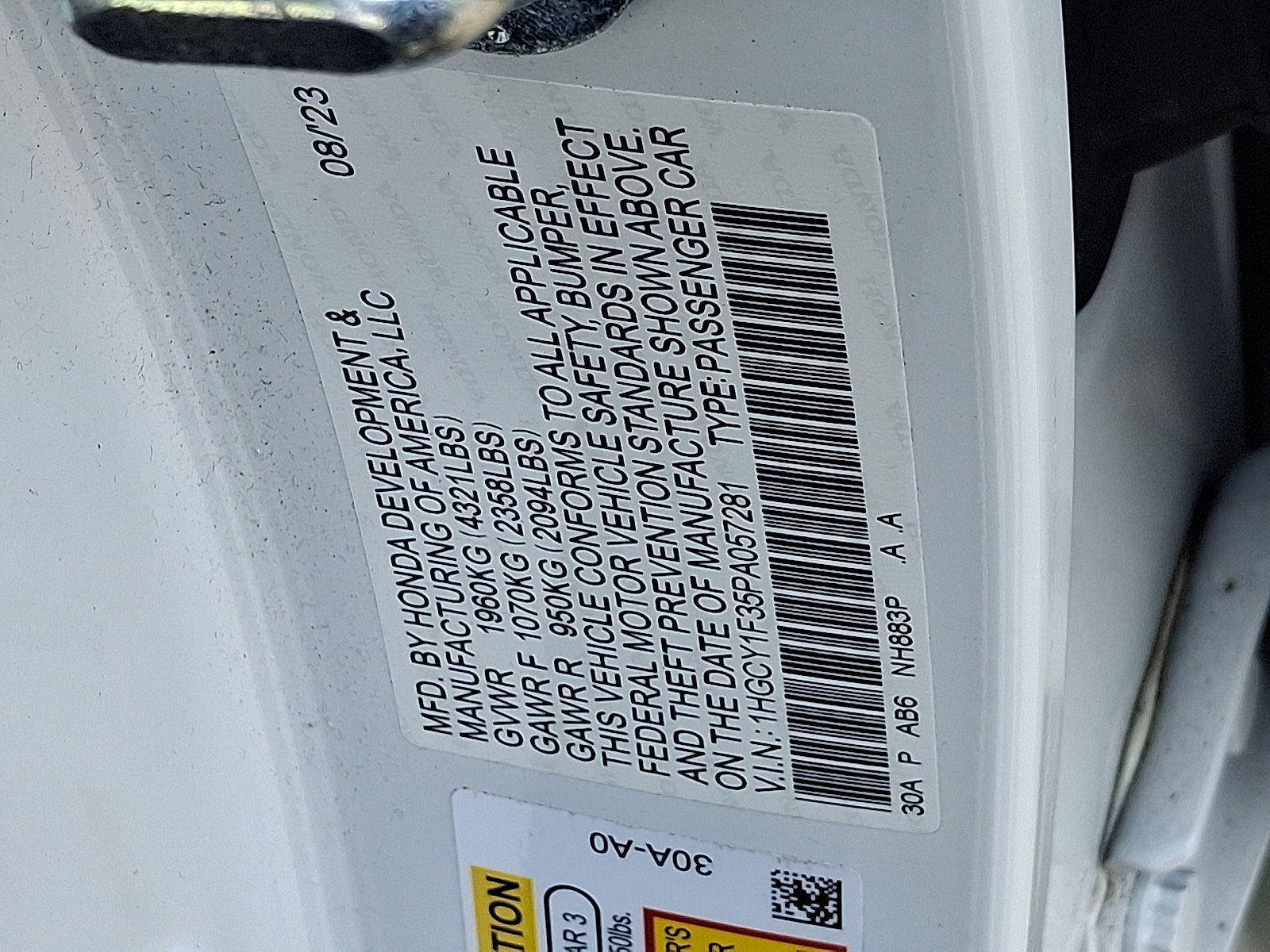 Certified 2023 Honda Accord EX image 4