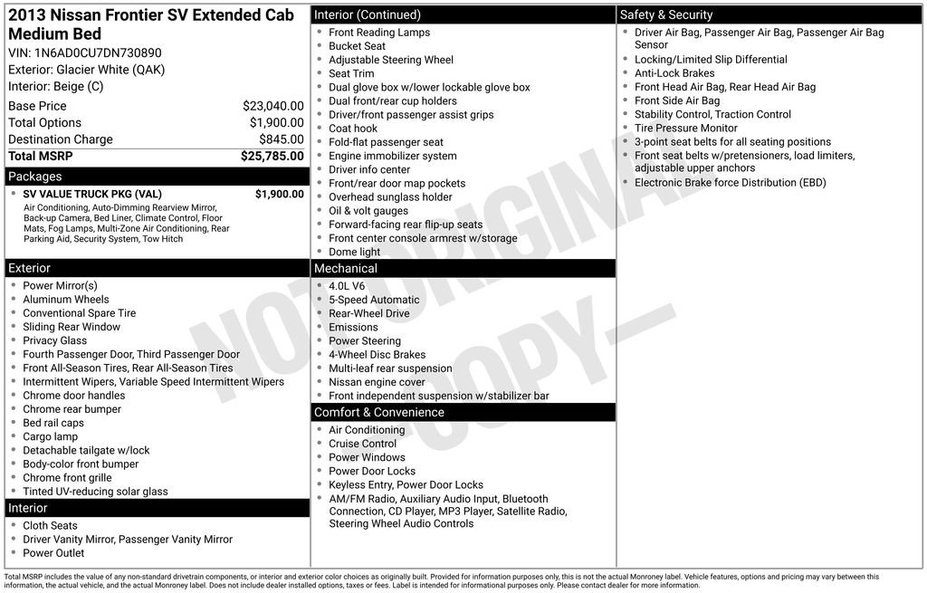 Used 2013 Nissan Frontier SV w/ SV Value Truck Pkg image 33