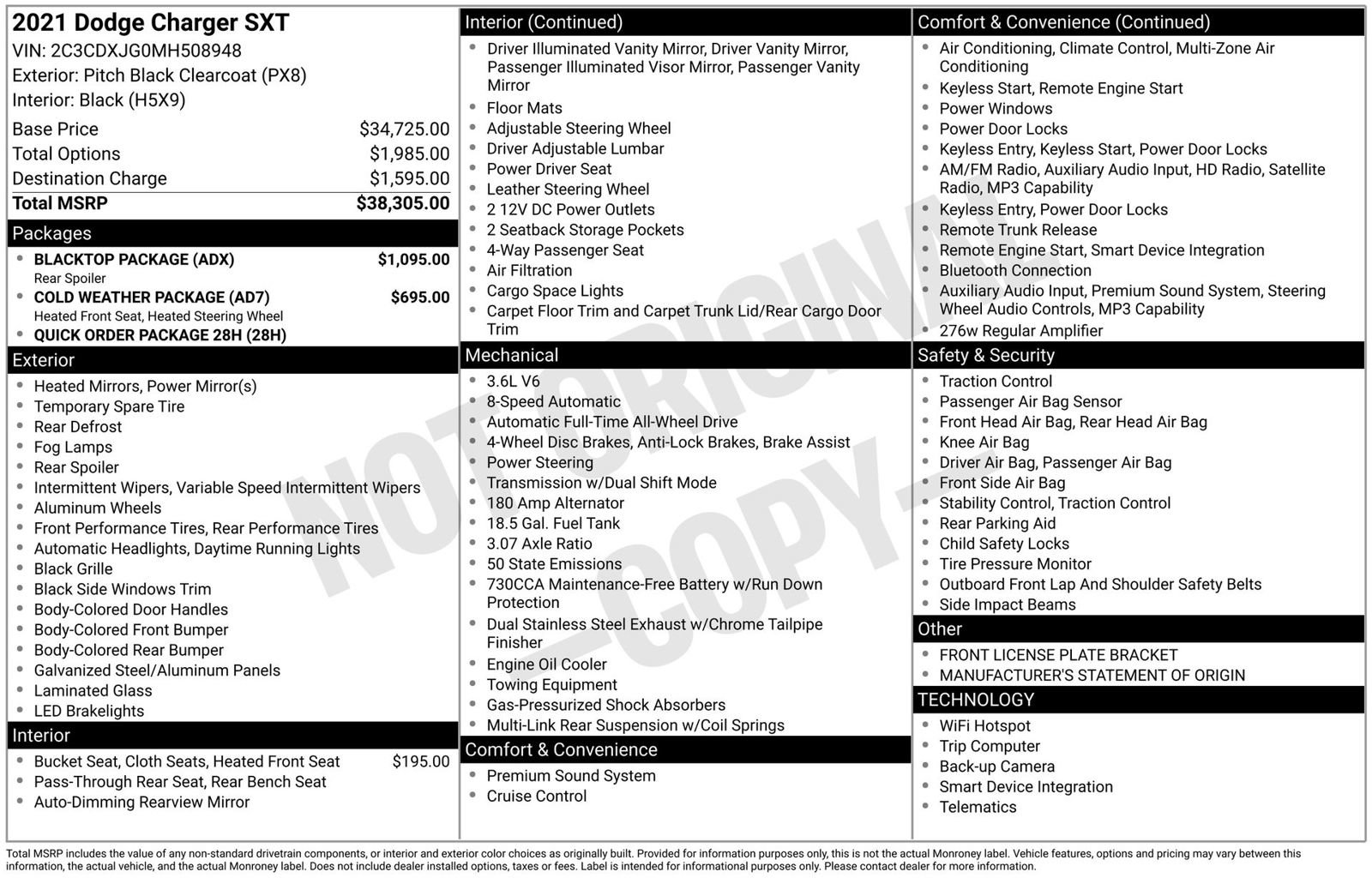 Used 2021 Dodge Charger SXT w/ Blacktop Package image 3