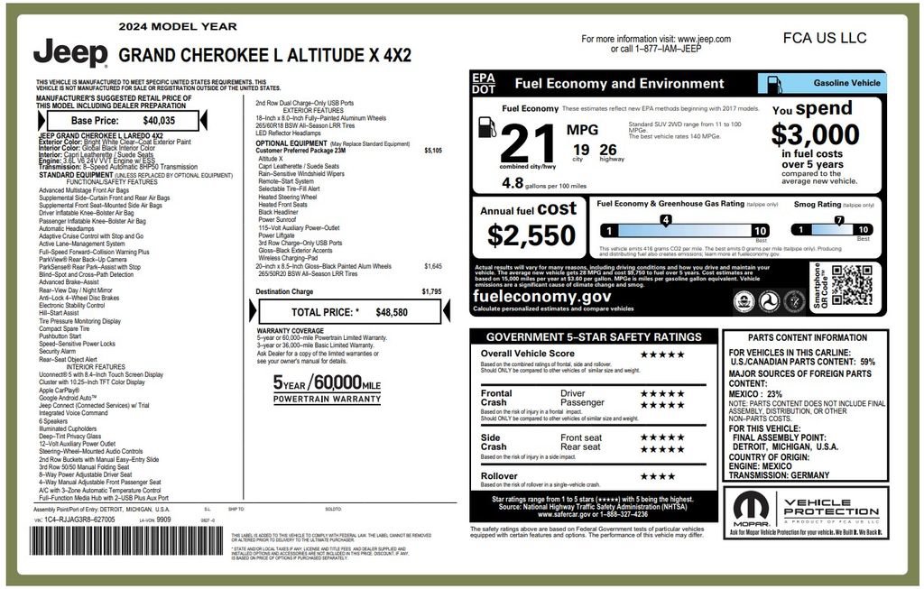 Used 2024 Jeep Grand Cherokee L Altitude RWD image 4