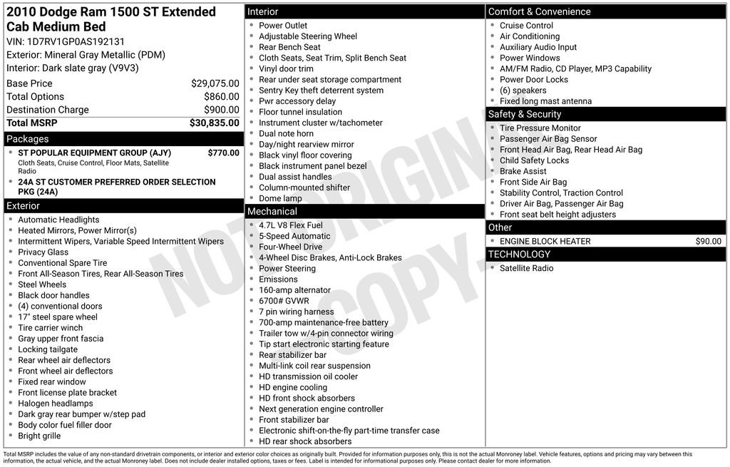 Used 2010 Dodge Ram 1500 Truck ST w/ ST Popular Equipment Group AWD/4WD image 32