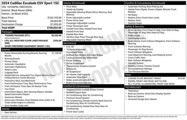 Certified 2024 Cadillac Escalade ESV Sport w/ Touring Package AWD/4WD image 37