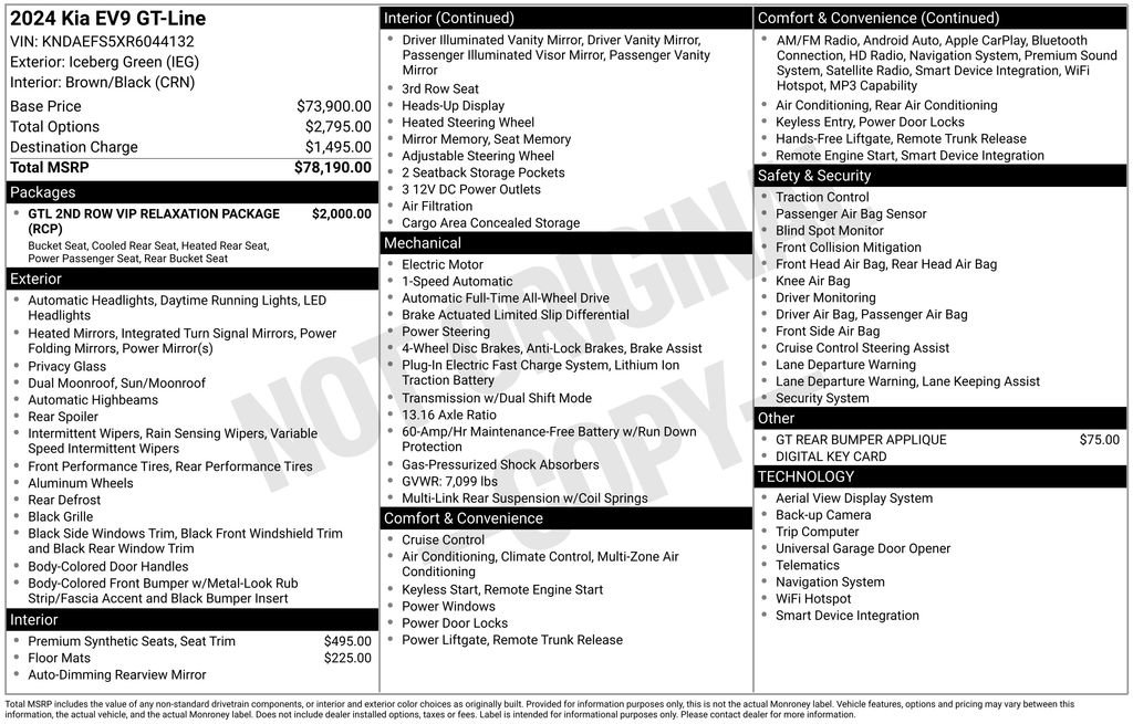 Certified 2024 Kia EV9 GT-Line AWD/4WD image 35