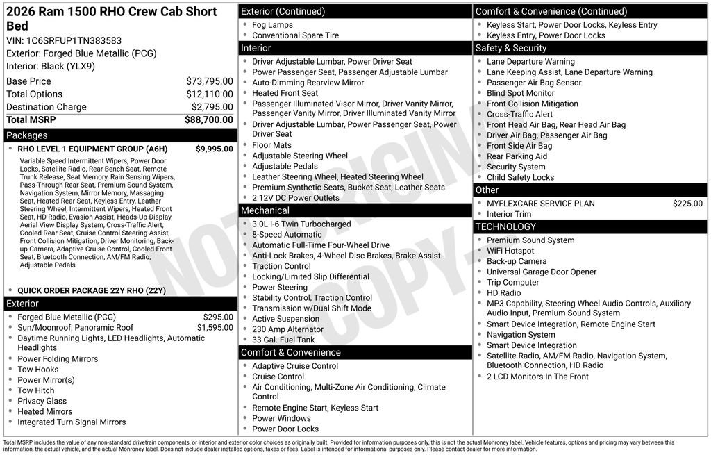 New 2026 RAM 1500 RHO w/ RHO Level 1 Equipment Group AWD/4WD image 36