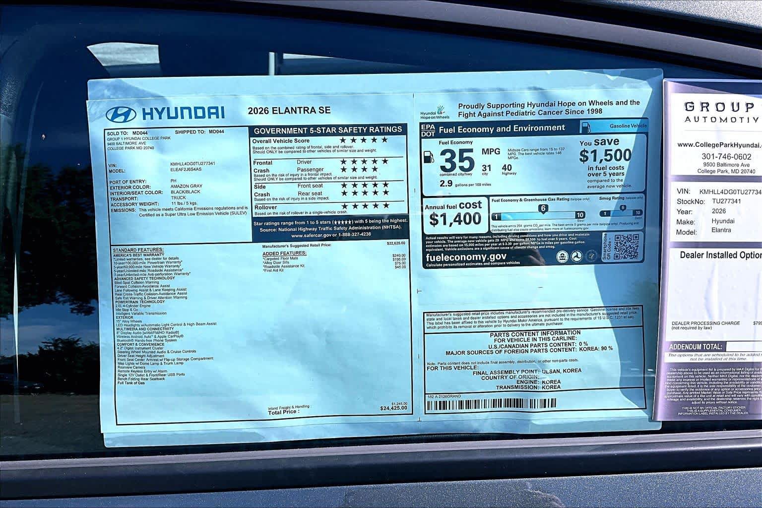 New 2026 Hyundai Elantra SE FWD image 19