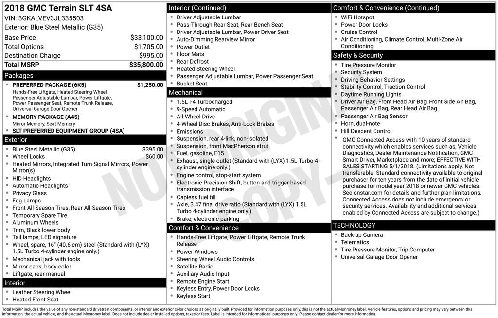 Used 2018 GMC Terrain SLT w/ Preferred Package image 10