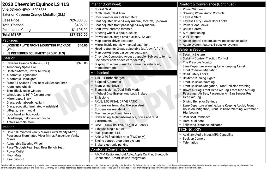 Used 2020 Chevrolet Equinox LS FWD image 2