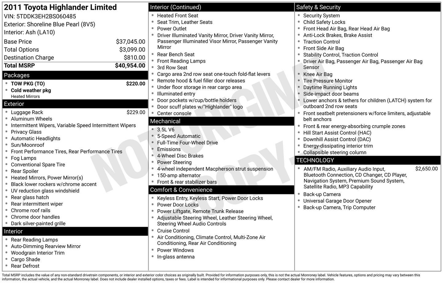 Used 2011 Toyota Highlander Limited w/ Tow Pkg AWD/4WD image 3