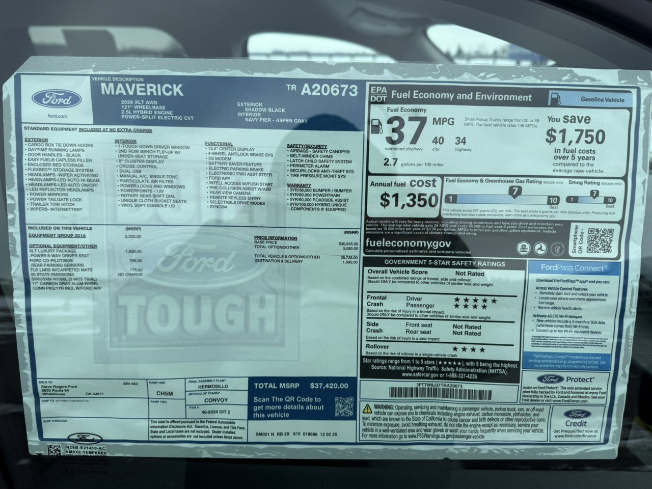 New 2026 Ford Maverick XLT w/ Equipment Group 301A image 2