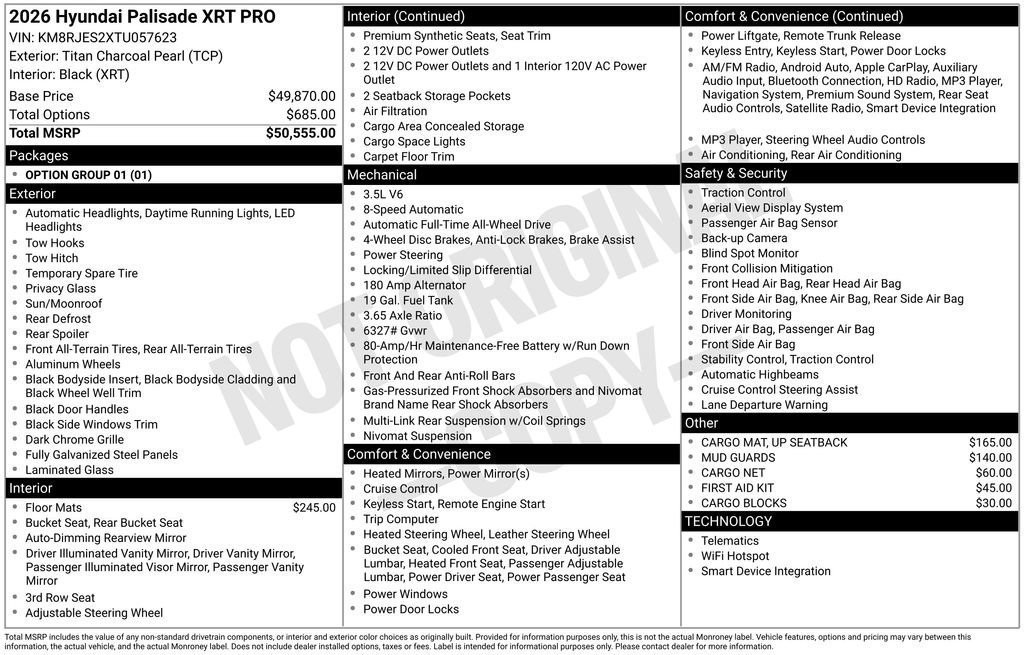New 2026 Hyundai Palisade XRT Pro image 4