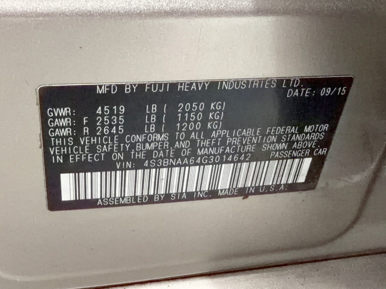 Used 2016 Subaru Legacy 2.5i AWD/4WD image 34