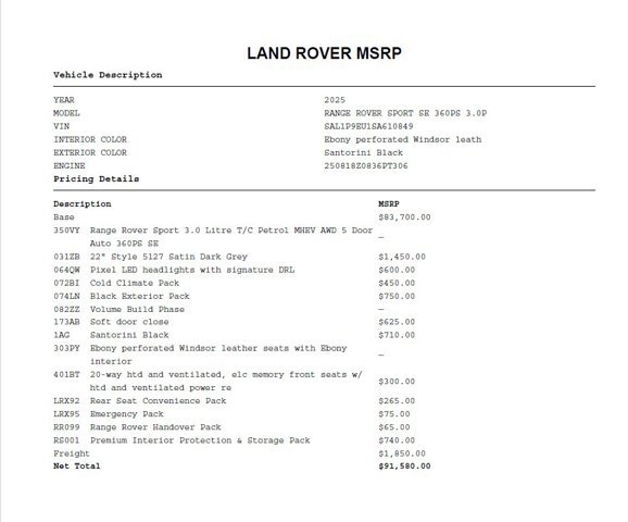 Used 2025 Land Rover Range Rover Sport SE AWD/4WD image 12