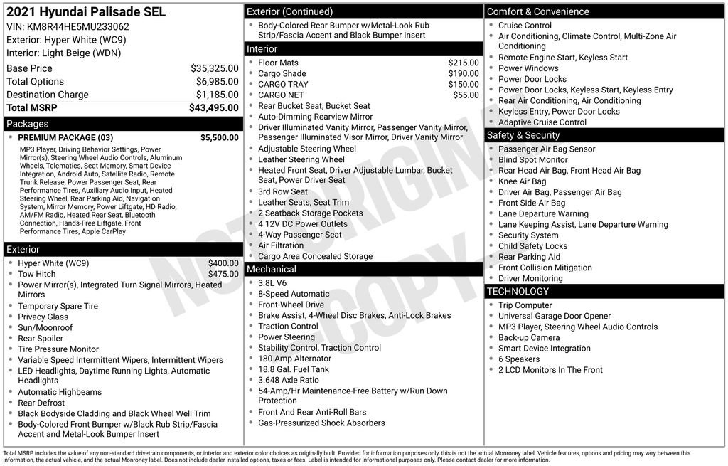 Certified 2021 Hyundai Palisade SEL w/ Premium Package FWD image 39