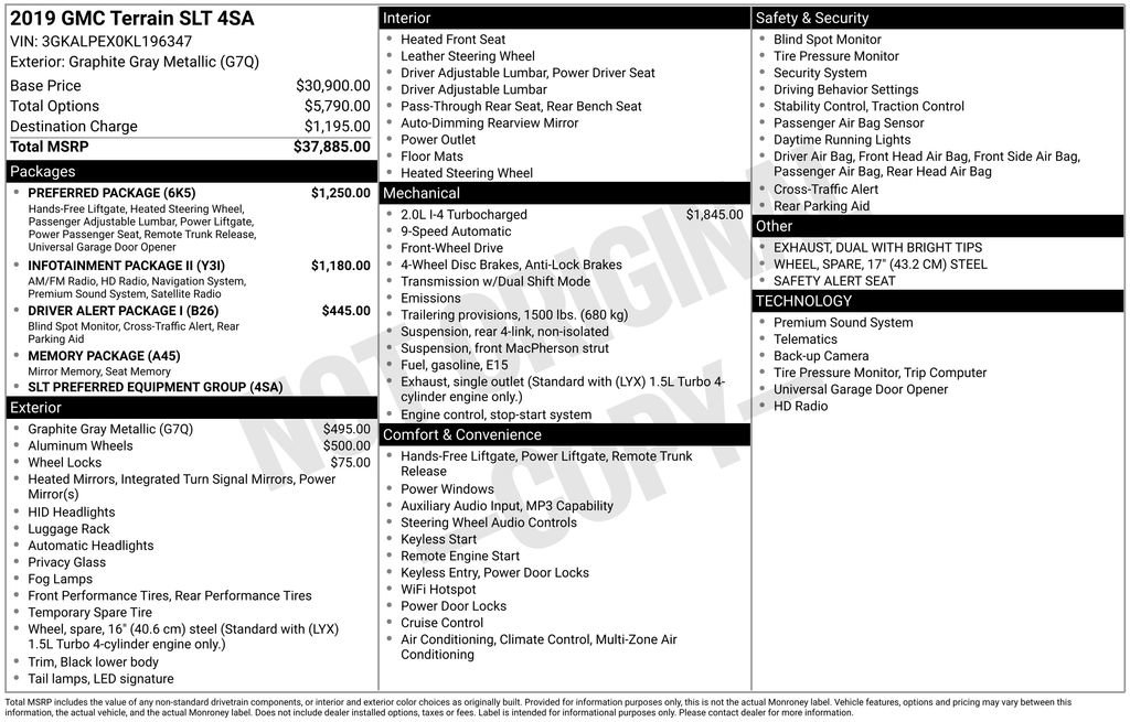 Used 2019 GMC Terrain SLT w/ Preferred Package FWD image 19