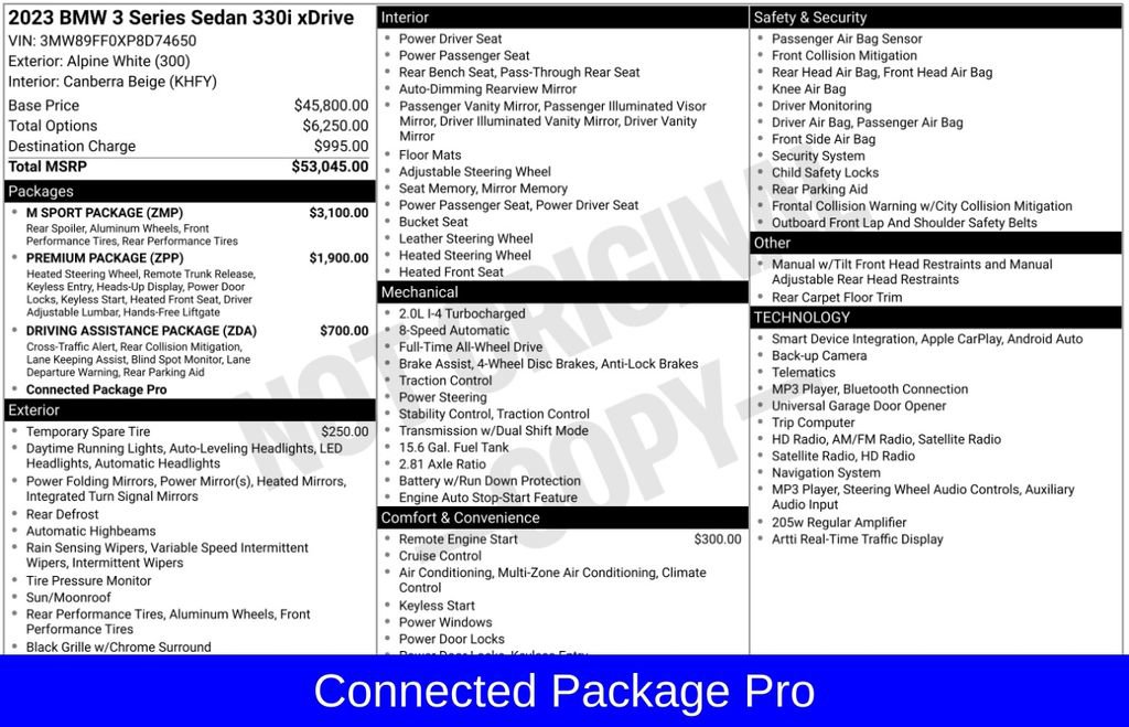 Certified 2023 BMW 330i xDrive Sedan w/ M Sport Package AWD/4WD image 6