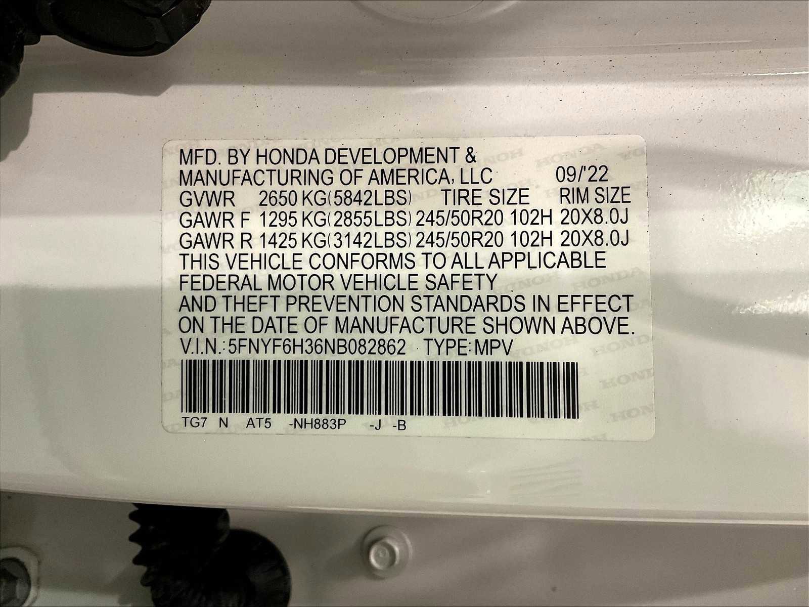 Used 2022 Honda Pilot Sport image 35