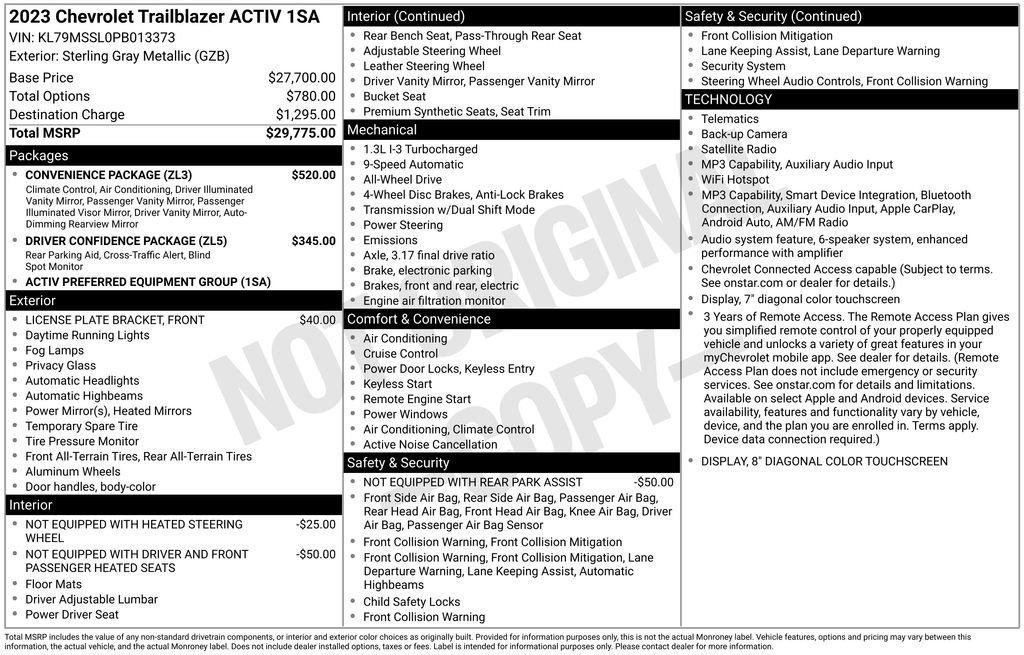 Used 2023 Chevrolet TrailBlazer ACTIV w/ Convenience Package AWD/4WD image 6
