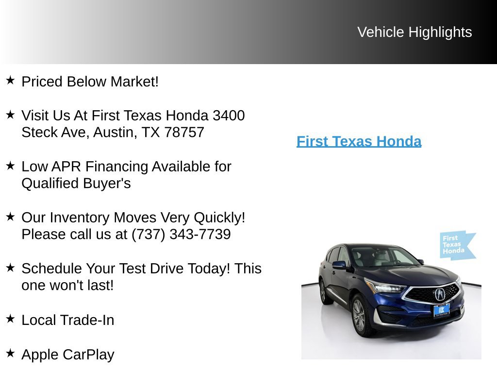 Used 2019 Acura RDX w/ Technology Package AWD/4WD image 9
