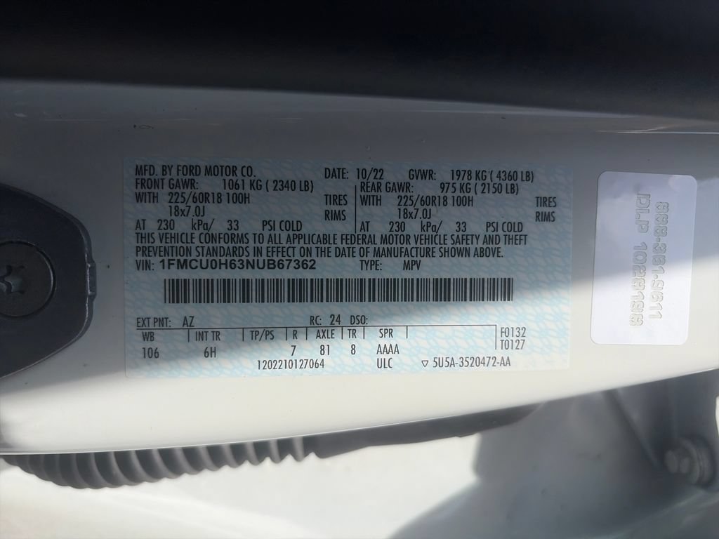 Used 2022 Ford Escape SEL w/ Technology Package FWD image 29